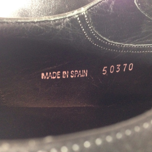 Paolo De Marco Black Leather Men\'s Shoes Size 9.5M